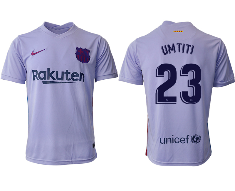 Cheap Men 2021-2022 Club Barcelona away aaa version purple 23 Soccer Jersey